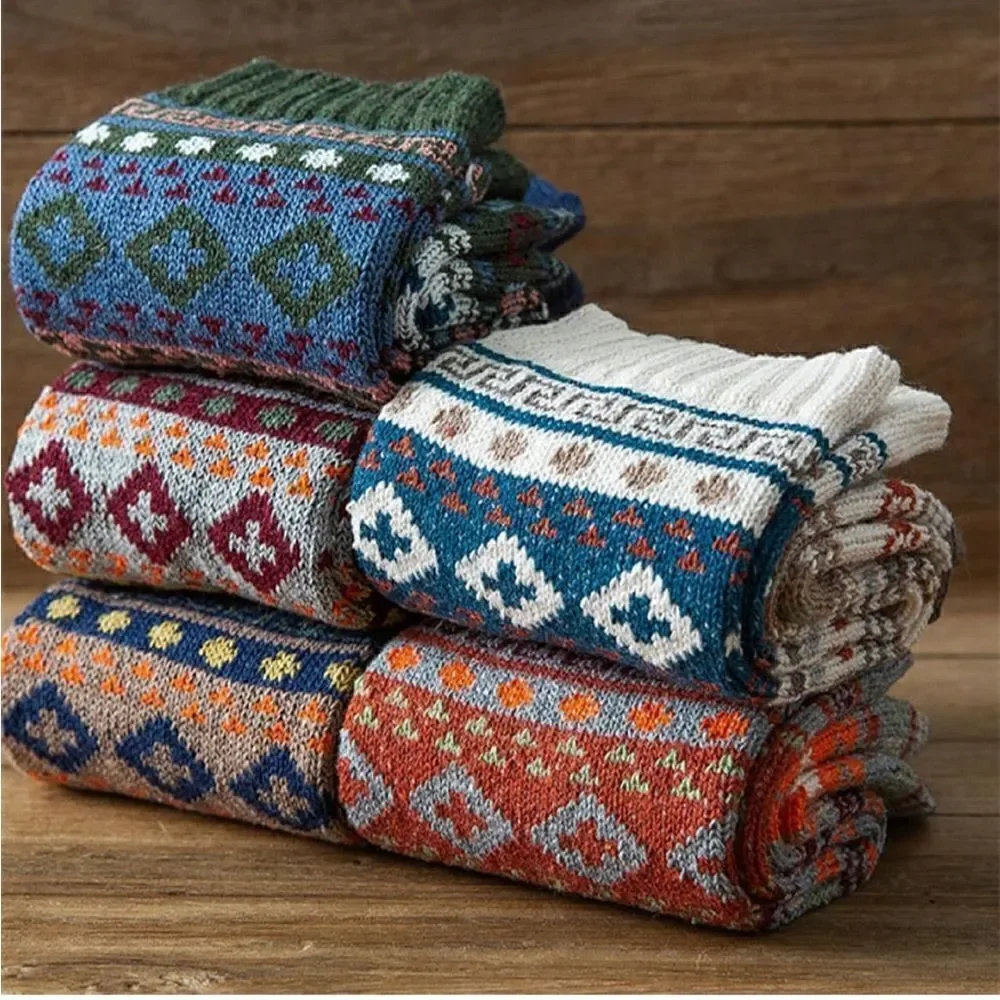 Nordic style wool winter socks